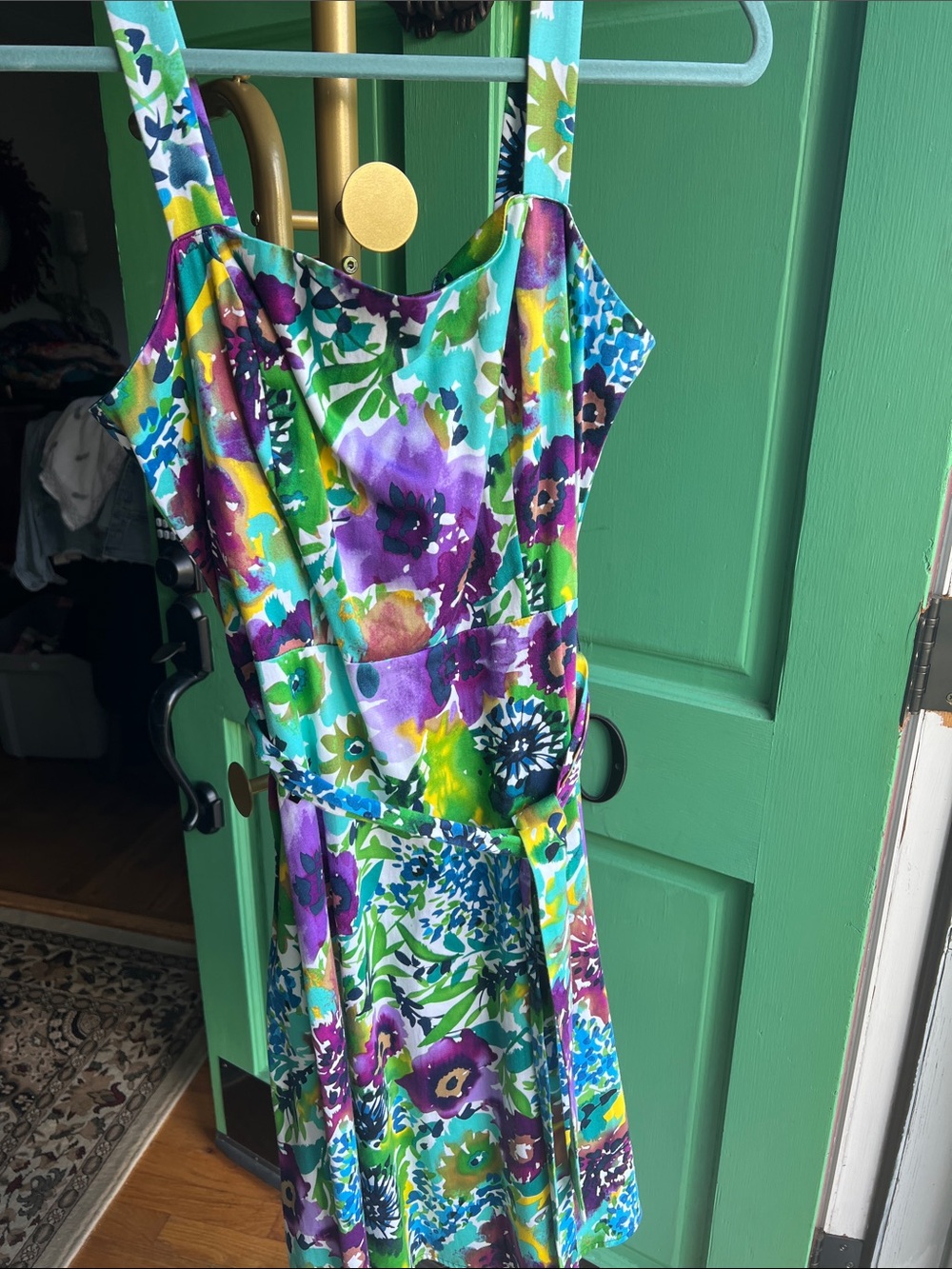 I.N. Studio watercolor floral, sleeveless,fit and flare Multicolor dress size 12